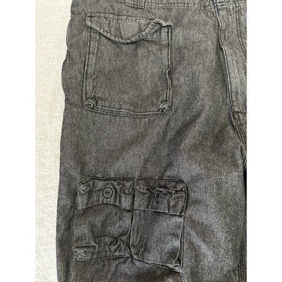 Sean John Men's Size 46 Cargo Flight Pants Tie Bottom Gray Y2K 100% Cotton Light - Picture 3 of 12